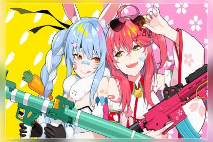 Usada Pekora Sakura Miko Hololive Virtual Youtuber Anime Matte Finish Poster Paper Print