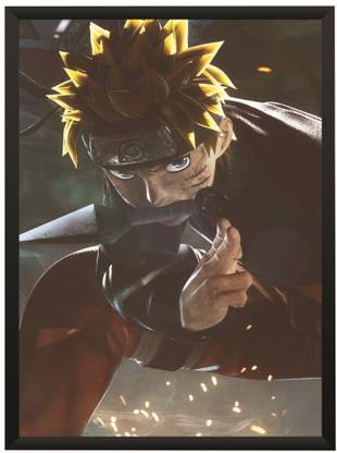 Naruto Uzumaki Anime Jump Force Wall Poster With Frame A4 Size Photographic Paper