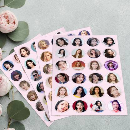 Blackpink Round Shape Small Stickers ( Set of 4 Sheets ) 96 Stickers Paper Print