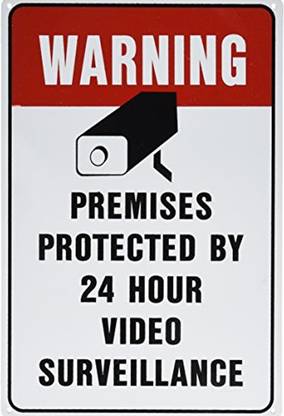 Poster Warning CCTV Surveliance sl-10273 (Large Poster, 36x24 Inch, Banner Media Print, Multicolor) Fine Art Print
