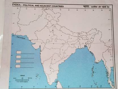 Blank indian map 100 maps Paper Print