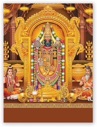 Hindu God Tirupati Balaji With Narad Muni Digital Photo Poster Size “24 X 18" In Fine Art Print
