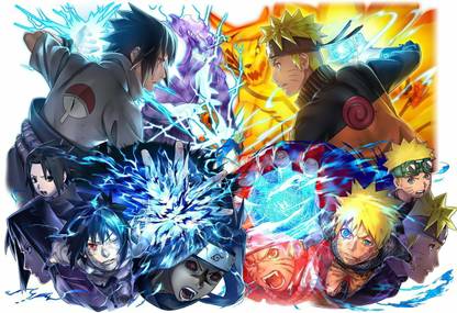 SHOPSY NARUTOXCHIDORIXUZUMAKIXRASEGA HD WALL POSTER 12X18 Inch Paper Print