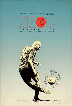 Poster Zinedine Zidane sl-10293 (Large Poster, 36x24 Inch, Banner Media Print, Multicolor) Fine Art Print