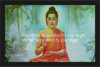 Gautam Buddha Religious Poster with A4 Size Frame F-861 Paper Print