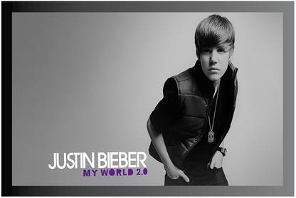 Justin Bieber Music Frame Poster For Room Synthetic Wood Gloss Lamination F6 Paper Print