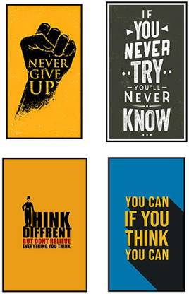 'Motivational Posters' (Pack of 4) for Room & Office Paper Print