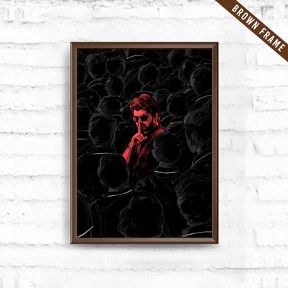 Vaathi Hush Poster Brown Frame Photographic Paper
