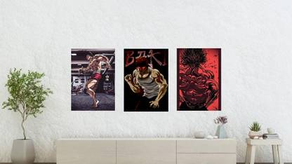 Set of 3 Aesthetic Anime Baki Hanma Wallpaper Printed on 180 Gsm Paper Photographic Paper