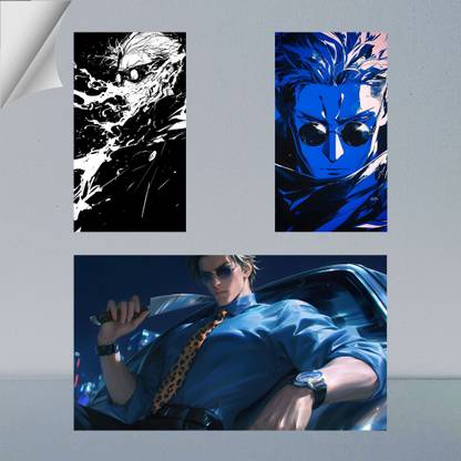 VIRGIN ARTS | COMBO SET OF B&W AND COLORED NANAMI KENTO DIGITAL ART | JUJUTSU KAISEN | ANIME | SET OF 2 A4 AND 1 A3 300 GSM FRAMED POSTER FOR WALL Photographic Paper