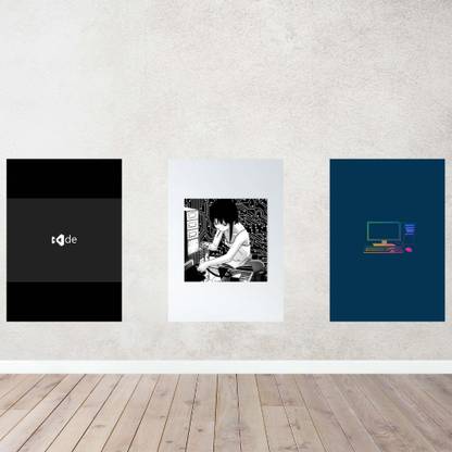 Pack Of 3 Aesthetic Coding Posters For Home And Office Paper Print