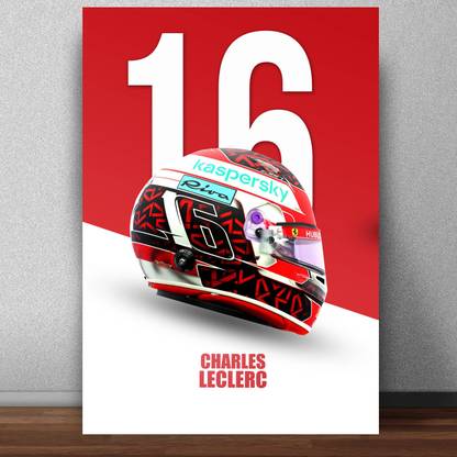 Charles Leclerc Helmet Poster for Room (Matte paper 300 GSM, 13 X 19 Inches, Multi-coloured, Lata Mangeshkar) Paper Print