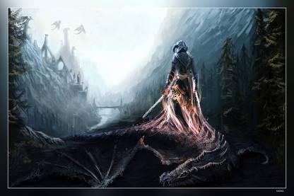 Dovahkiin The Elder Scrolls V Skyrim Fan Art Artwork Matte Finish Poster Paper Print