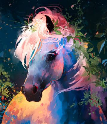 Horses Black Horse Fantasy Horses Hd Matte Finish Poster Paper Print