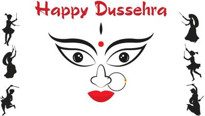 Poster Happy Dussehra sl518 (Plastic Large Wall Poster, 36x24 Inches, Multicolor) Fine Art Print
