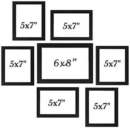 Wall Photo Frame 7 Collage Photo Frames Black (Black) Canvas Art