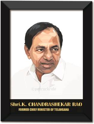 K. Chandrashekar Rao I KCR I Telangana Rashtra Samithi I TRS I Wall Frame A3 Fine Art Print