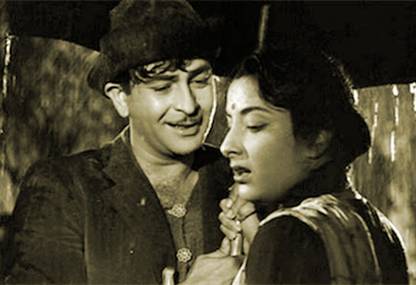 Poster Rajkapoor & Nargis Romantic Scene sl-13573 (LARGE Poster, 36x24 Inches, Banner Media, Multicolor) Fine Art Print