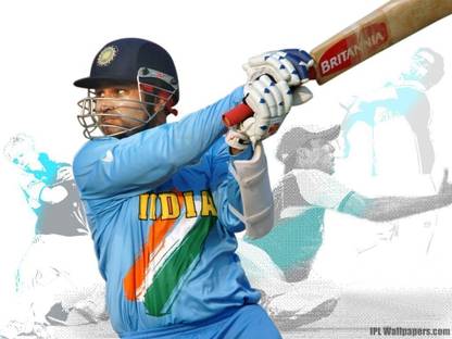 virender sehwag wallpaper on quality paper 13x19 Paper Print