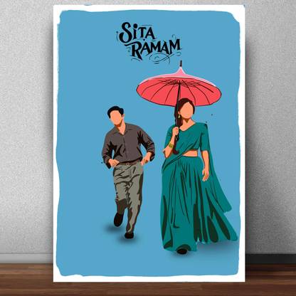 Bollywood Movie Sita Ramam Poster Poster for Room (Matte paper 300 GSM, 13 X 19 Inches, Multi-coloured, Lata Mangeshkar) Paper Print