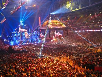 Poster WWE Wrestlemania Stadium sl1183 (Plastic Large Wall Poster, 36x24 Inches, Multicolor) Fine Art Print