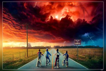 Stranger Things Netflix Clouds Bicycle Matte Finish Poster P-4559 Paper Print