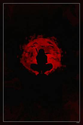 Itachi Uchiha Anime Flame Itachi Moon Red Uchiha Matte Finish Poster Paper Print