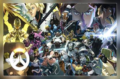Overwatch Blizzard Entertainment Mercy Zenyatta Overwatch Video Game Matte Finish Poster P-15521 Paper Print