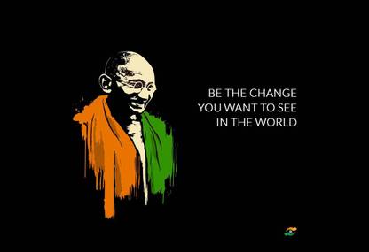 Poster Mahatma Gandhi sl12059 (Large Poster, 36x24 Inches, Banner Media, Multicolor) Fine Art Print