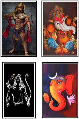 'Spiritual / Gods Posters' (Pack of 4) for Room & Office Paper Print