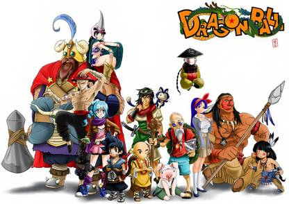 Poster Bulma Chaozu Dragon Ball Goku Gyumao Krillin Oolong Yamcha sl-16967 (Large Poster, 36x24 Inches, Banner Media) Fine Art Print