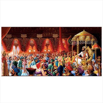 Chhatrapati Shivaji Maharaj Rajyabhishek Photo (Without Frame) Fine Art Print