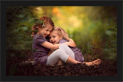 Cute Baby Poster with A4 Size Frame F-592 Paper Print
