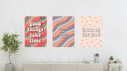 Set of 3 Aesthetic Motivational Wallpaper Printed on 180 Gsm Paper Photographic Paper