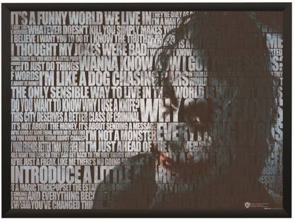 Joker Quotes Typography Smile Wall Poster With Frame A3 Size Photographic Paper