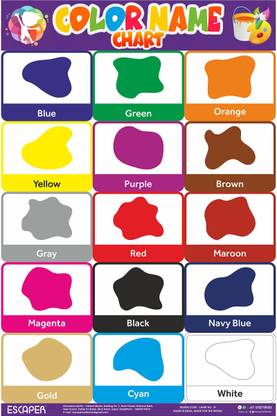 Colour Name Chart for Kids learning (11.5 x 17.5 inches) Photographic Paper