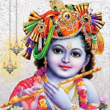 Lord Krishna Waterproof Vinyl Sticker Poster || (24 inc X 24 inch) 24wpwl174 Fine Art Print