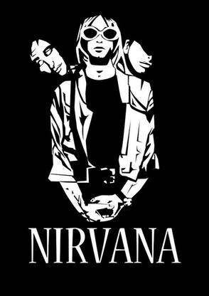 Poster Nirvana Black And White sl1512 (Plastic Large Wall Poster, 36x24 Inches, Multicolor) Fine Art Print