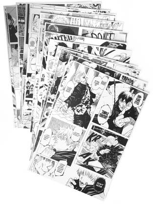 Manga Wall Collage Kit Anime Room Decor 20 PCS - Non-tearable 125 Micron Sheet A3 Size (14x8.5 inch) Anime Manga Aesthetic Wall Decor Manga Panels for Wall Anime Manga Posters (Black and White) Paper Print