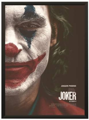 Joker Face Joaquin Phoenix Movie Poster Wall Poster With Frame A3 Size Photographic Paper
