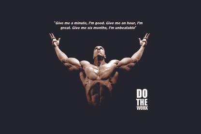 Gym Motivatonal Gym Quotes Poster on 300gsm With Gloss Lamination (Unframed) With 3M Orginal Double Side Tape for Easily Stick Photographic Paper