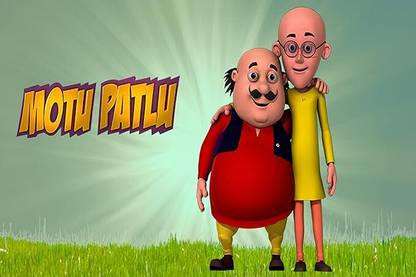 Yellow Alley Motu Patlu-Cartoon Series-High Resolution Poster (300 GSM Paper, Multicolour) Paper Print