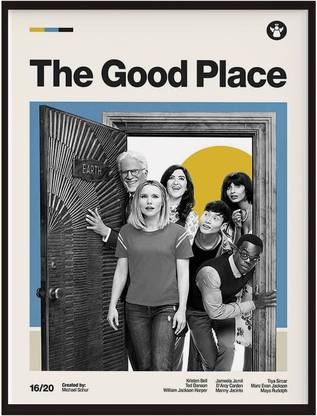 THE GOOD PLACE Retro Tv Series Print Personalized Gifts for Him Her Framed Wall-Art| Home Décor Wall Poster - Paintings With Frame For Home Living Room Bedroom Décor| Framed Wall Art| Home Décor| Office Décor| Studio Décor| Wall Decoration| Abstract Art Posters Paper Print Photographic Paper