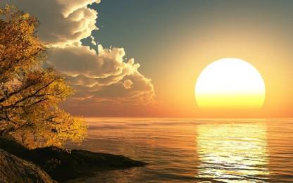 HD Sunrise Wall Poster for Wealth Rising and Prosperity|HD Nature Sunrise Wall Poster For Wall Decoration |HD Vaastu Wall Poster For Home/Office|Poster For Living room, Corridor (12x18-Inch, 300 GSM Thick Paper, Gloss Laminated, Unframed) Rolled Fine Art Print