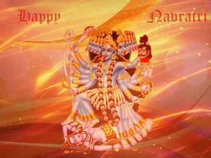 happy navratri goddess kali mata Print Poster on 13x19 Inches Paper Print