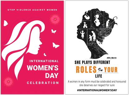 Pack of 2 International Women's Day Poster | HD Poste | Set of 2 Poster Paper Print