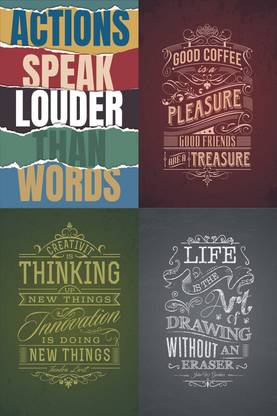 Achieve Greatness: Motivational Quotes Illustrated With UV Coated For Your Room | Office | Hall | Mandir On 300 Gsm (Best Qualtiy Paper) With Original 3M Tape For Easily Stick Photographic Paper