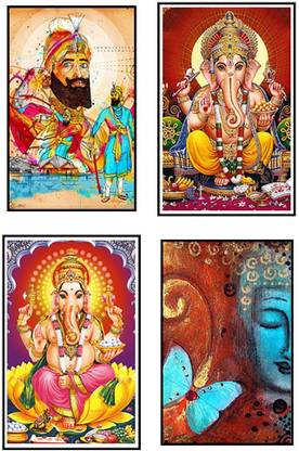 'Spiritual / Gods Posters' (Pack of 4) for Room & Office Paper Print