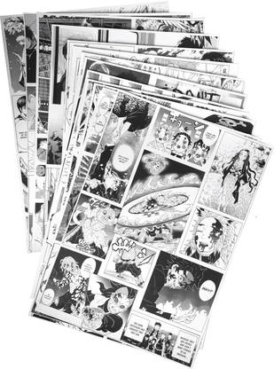 Manga Wall Collage Kit Anime Room Decor 15 PCS - Non-tearable 125 Micron Sheet A3 Size (14x8.5 inch) Anime Manga Aesthetic Wall Decor Manga Panels for Wall Anime Manga Posters (Black and White) Paper Print
