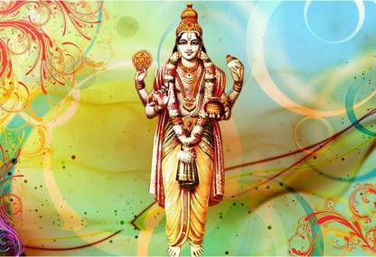 Poster God Dhanwantri Ji sl-9746 (Large Poster, 36x24 Inch, Banner Media Print, Multicolor) Fine Art Print